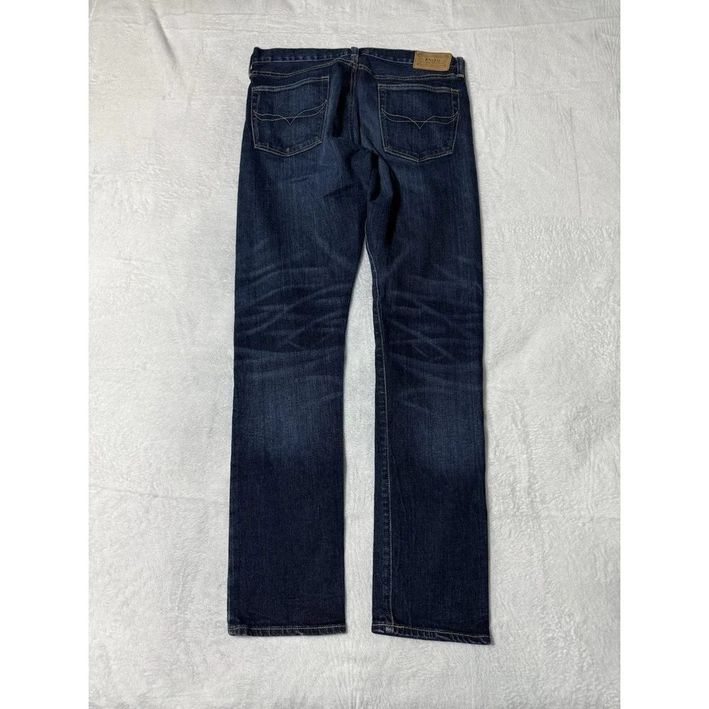 Polo Ralph Lauren Sullivan Slim Jeans Mens‎ 34x33 Dark Wash Denim Button Fly